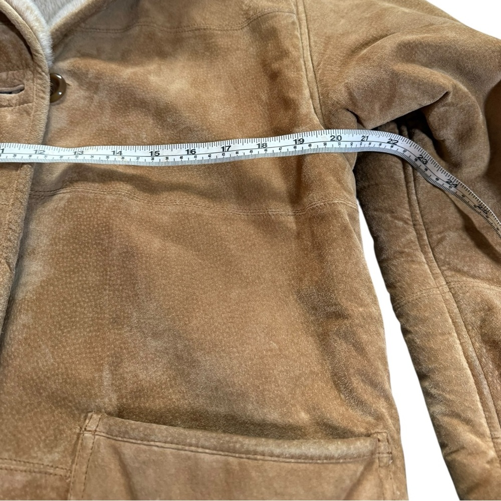 Vintage Gallery Tan Teddy Leather Jacket with Faux Fur Trim - Picture 9 of 10